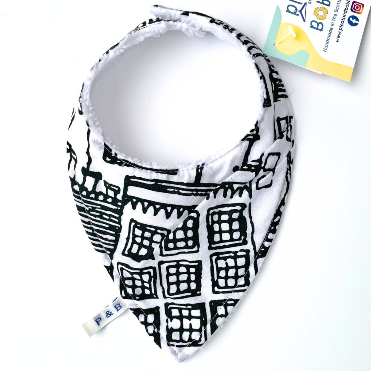 Black and White Geo Super Comfy Bandana Bib