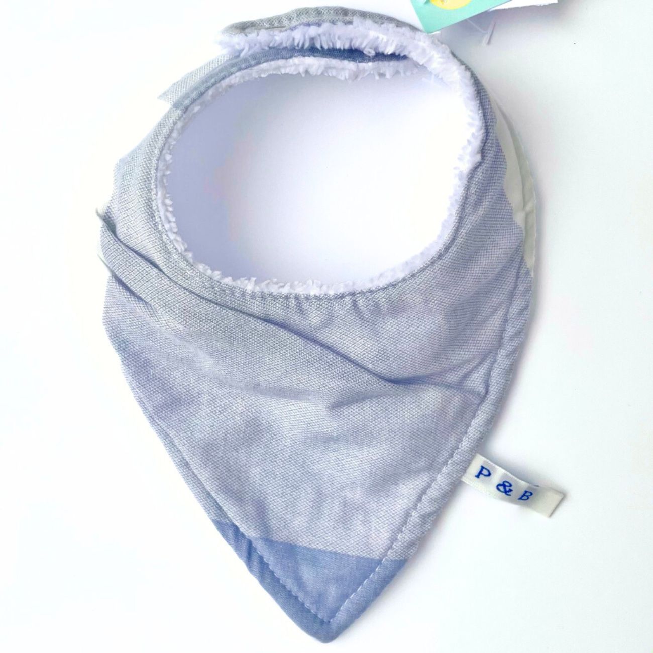 Blue and White Colourblock Super Comfy Bandana Bib