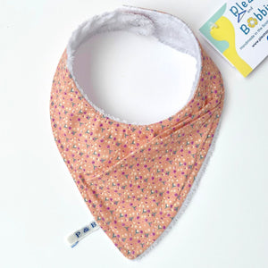 Peachy Ditsy Floral Super Comfy Bandana Bib