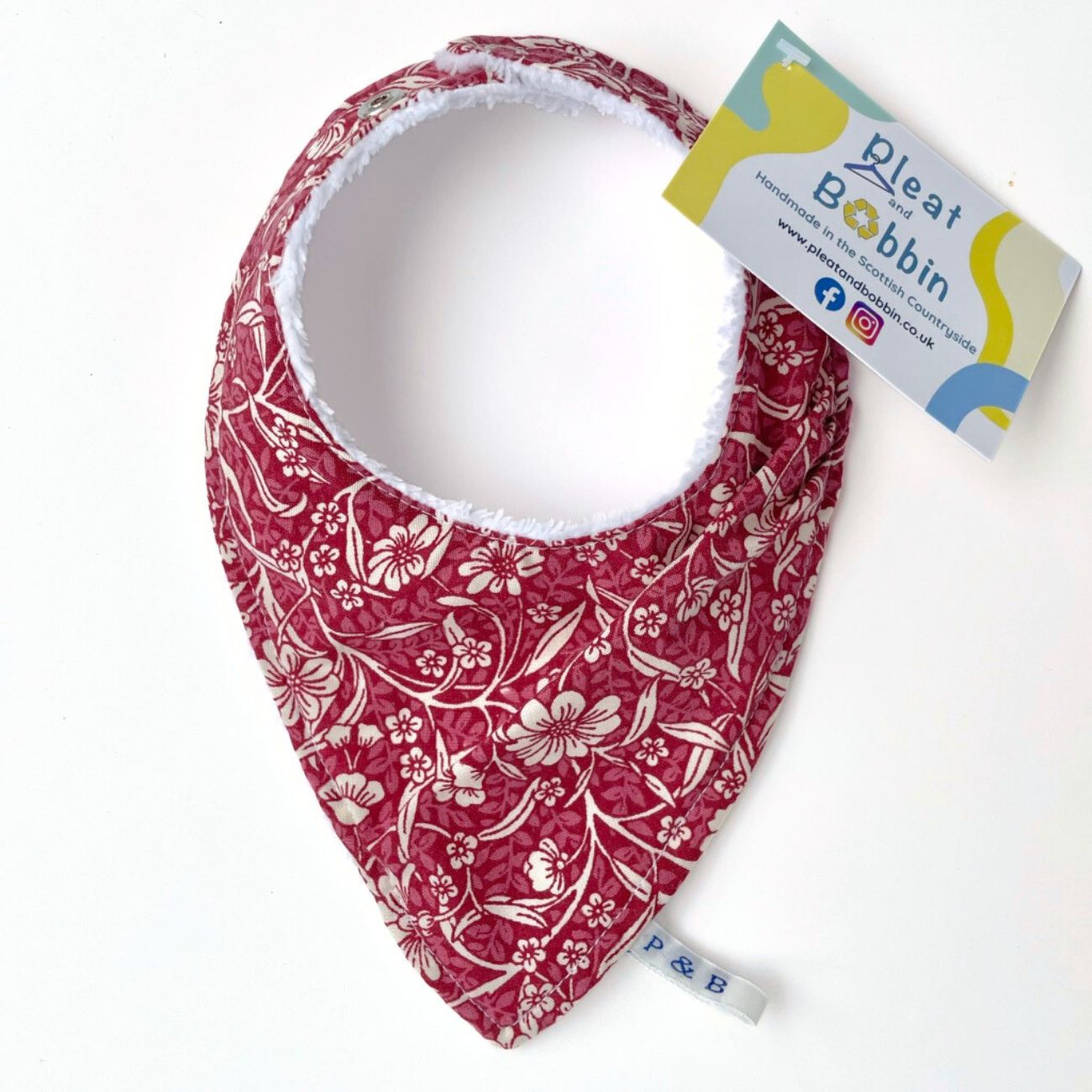 Burgundy Floral Vine Super Comfy Bandana Bib