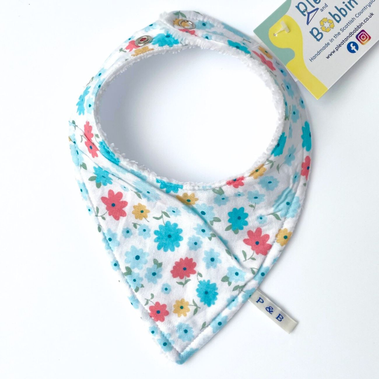 Pink and Blue Floral Super Comfy Bandana Bib