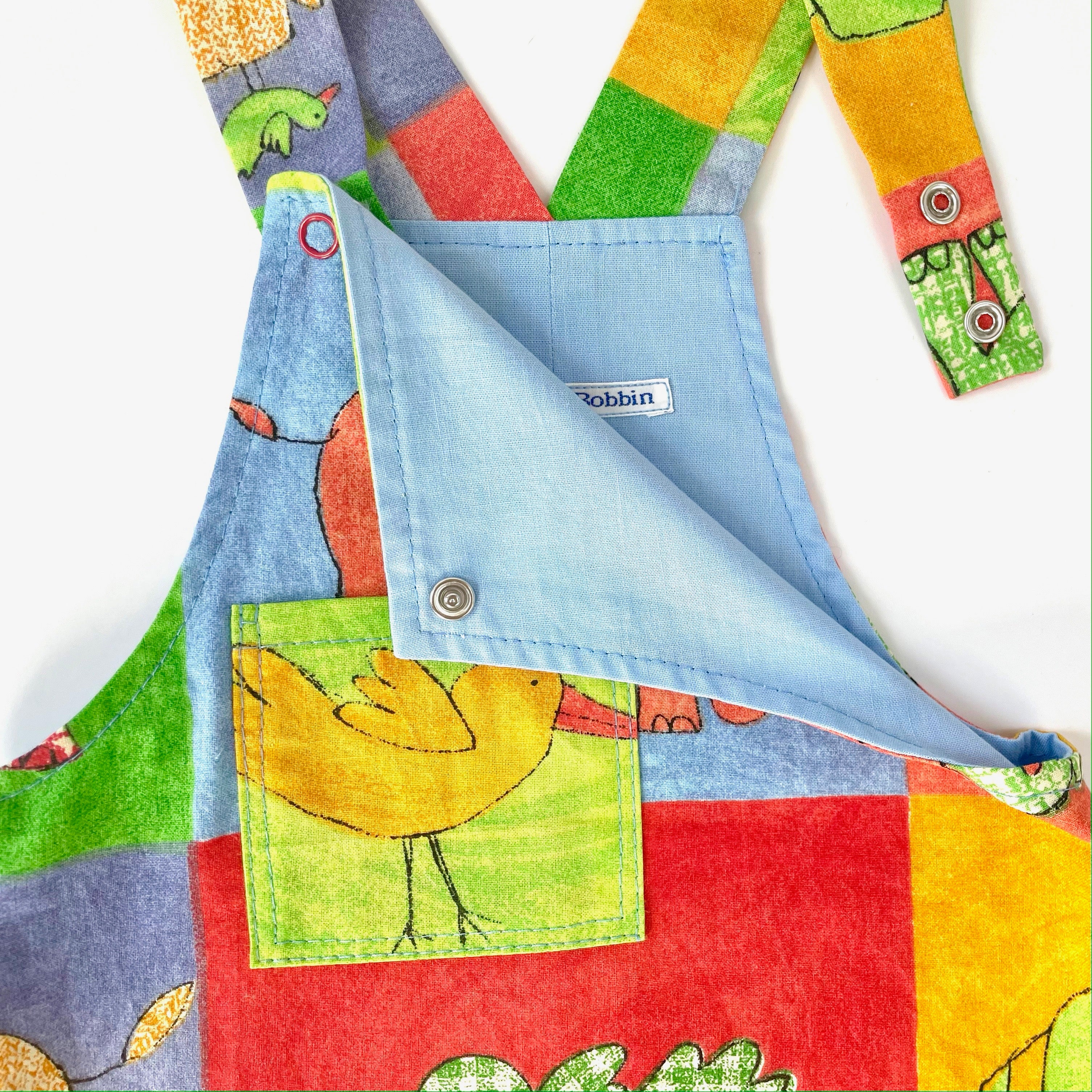 Vintage Elephants and Birds Dungarees