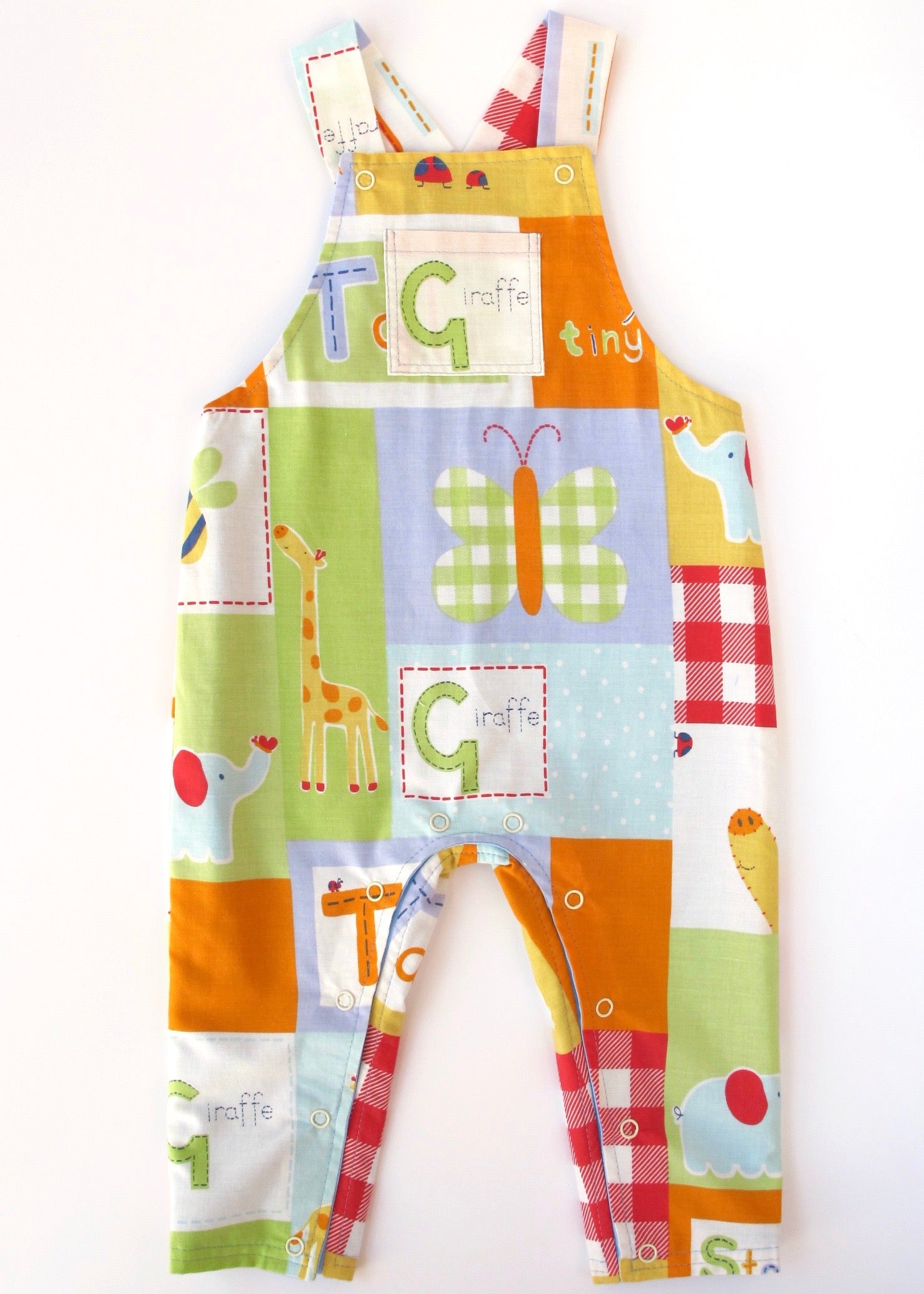 Alphabet Animals Patchwork Dungarees